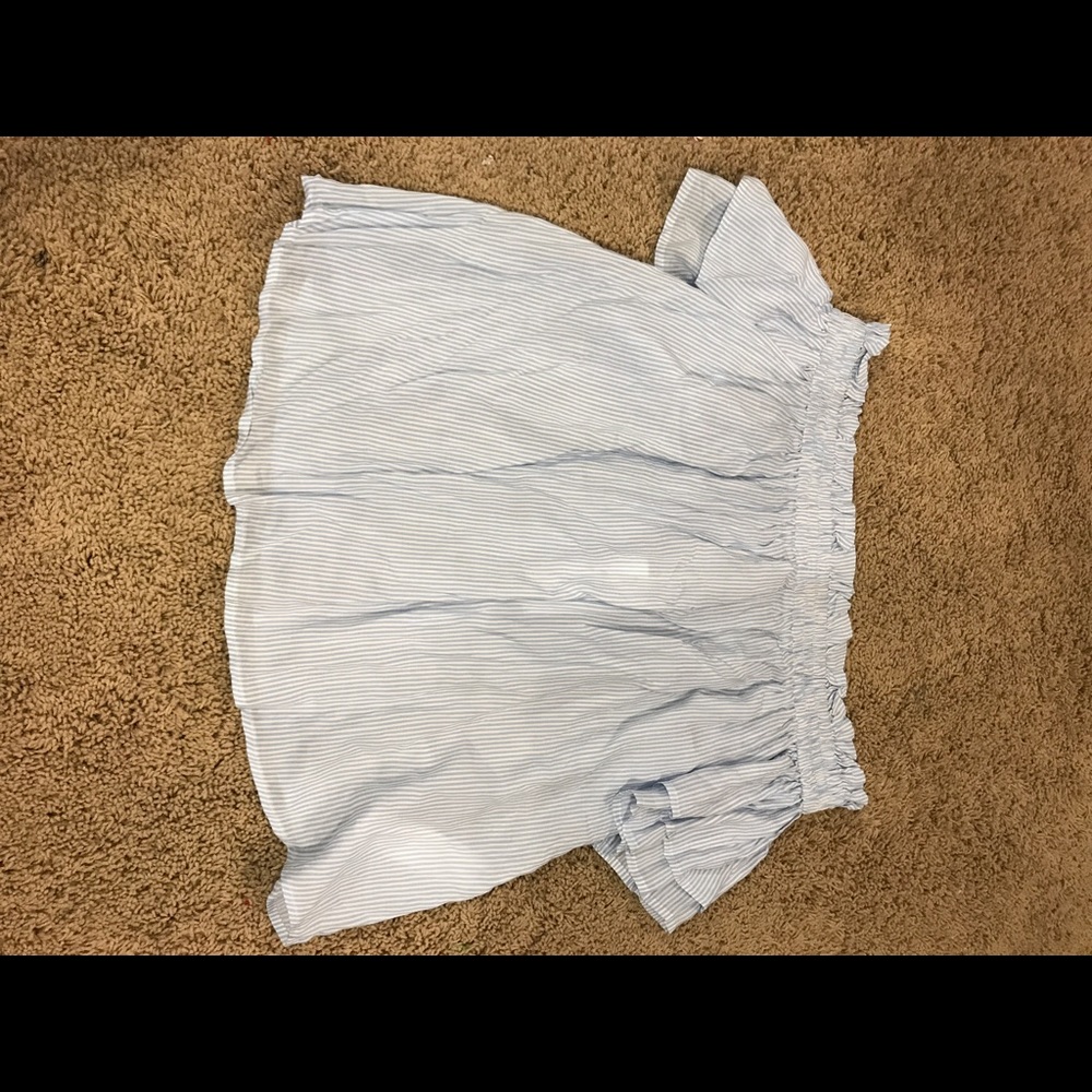 Jack Wills blue and white off the shoulder top